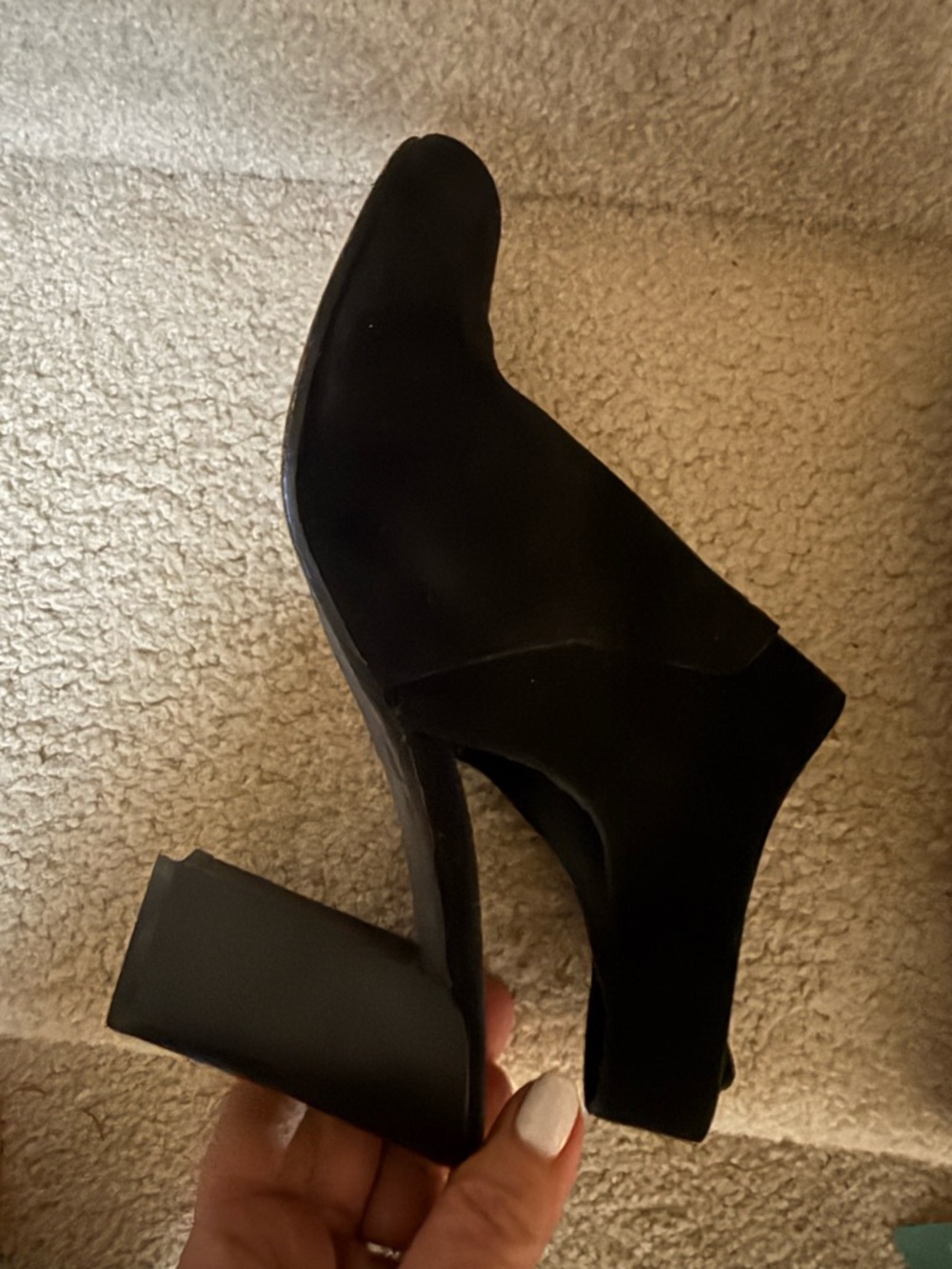 Eileen Fisher Black Suede Slingback Block Heel Pumps - Picture 4 of 4